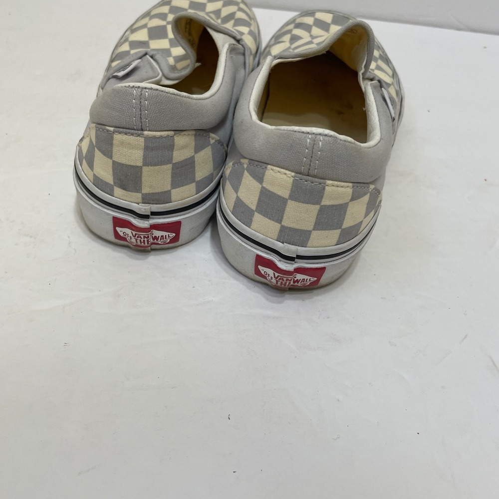VANS SLIP ON SNEAKERS IN GRAY AND WHITE CHECKERBOARD - Picture 5 of 7